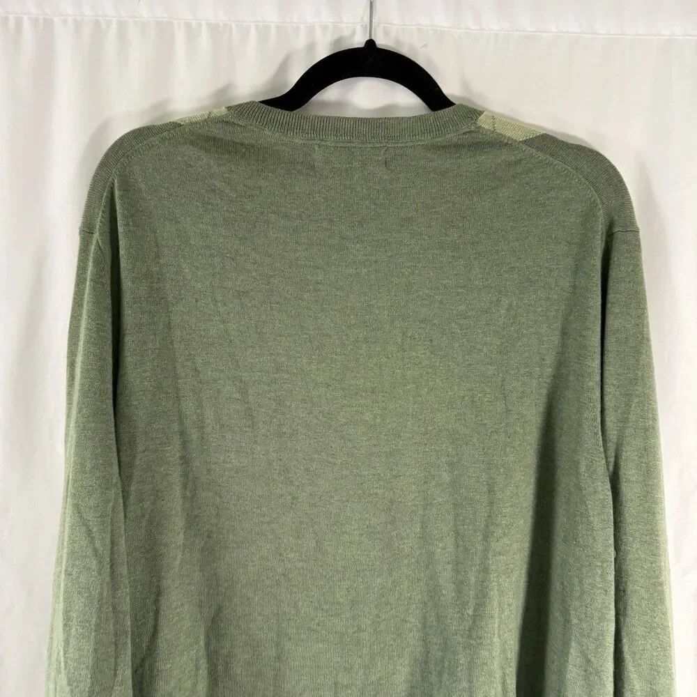 Banana Republic Silk Cashmere Blend Sweater Men's XL Green Hatch Lightweight